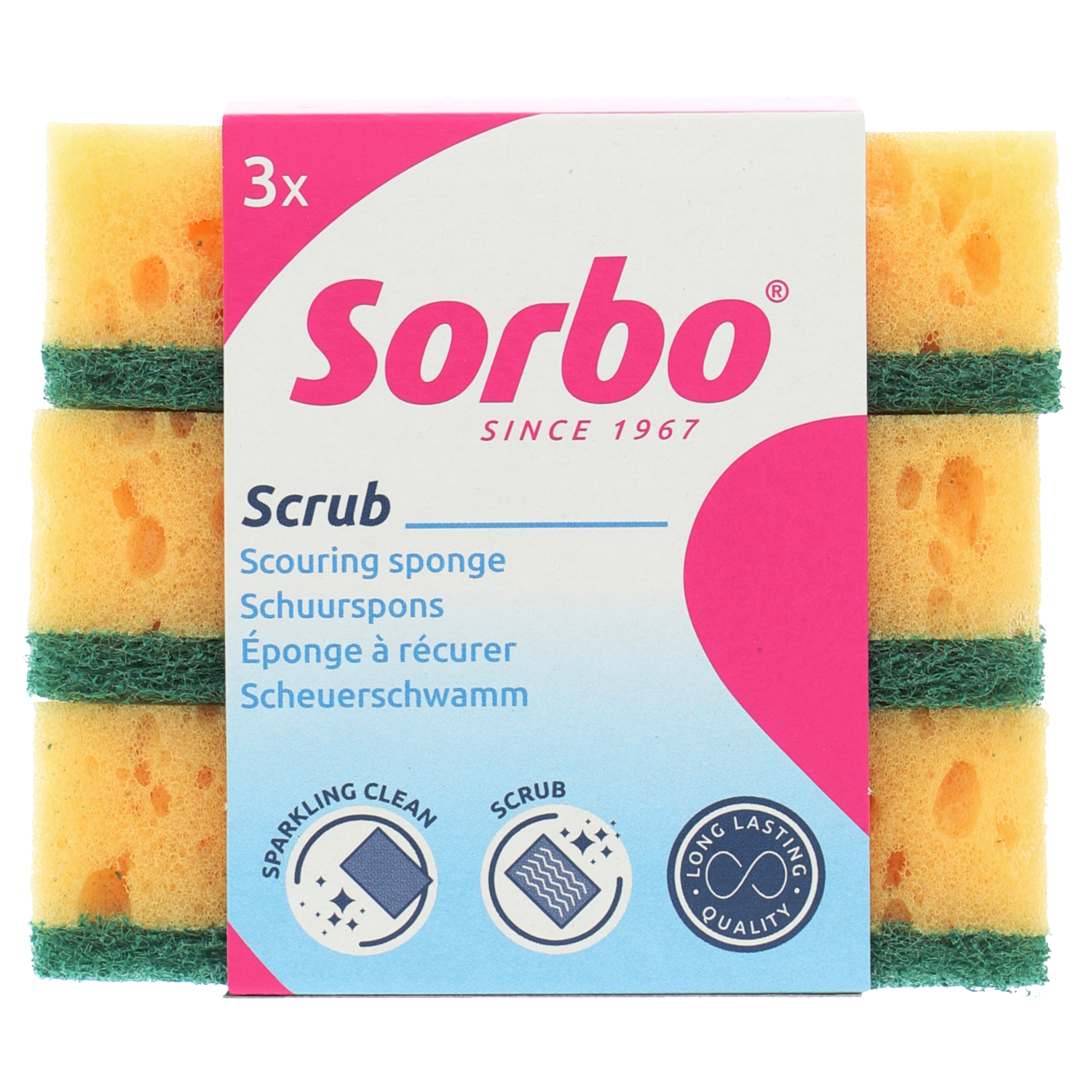 Scouring sponge, 3 pack