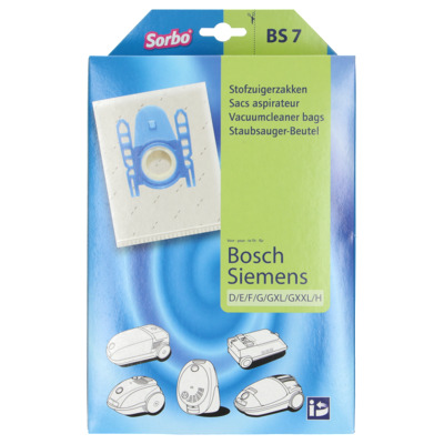 Stofzuigerzakken BS7 Bosch en Siemens, 4 stuks