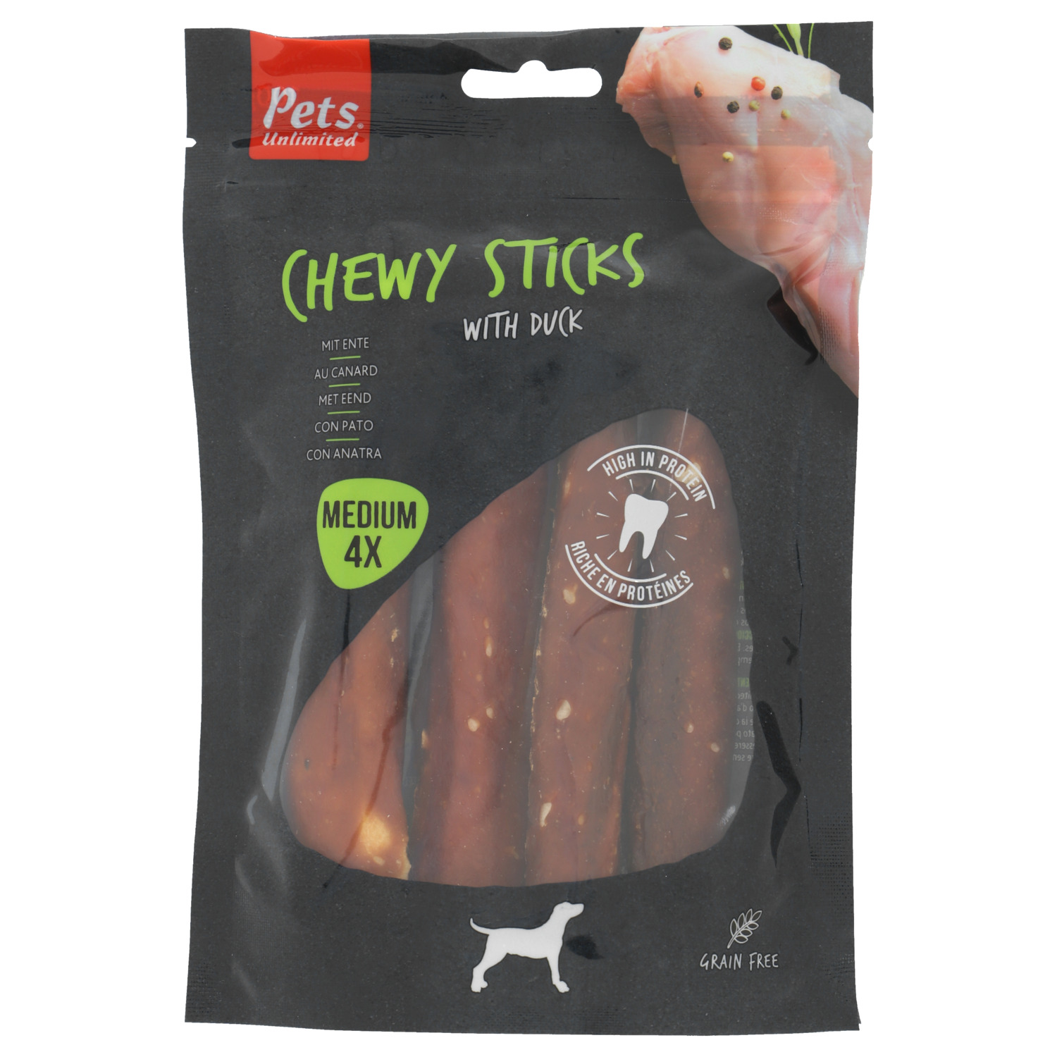 Chewy Sticks Eend Medium 4st