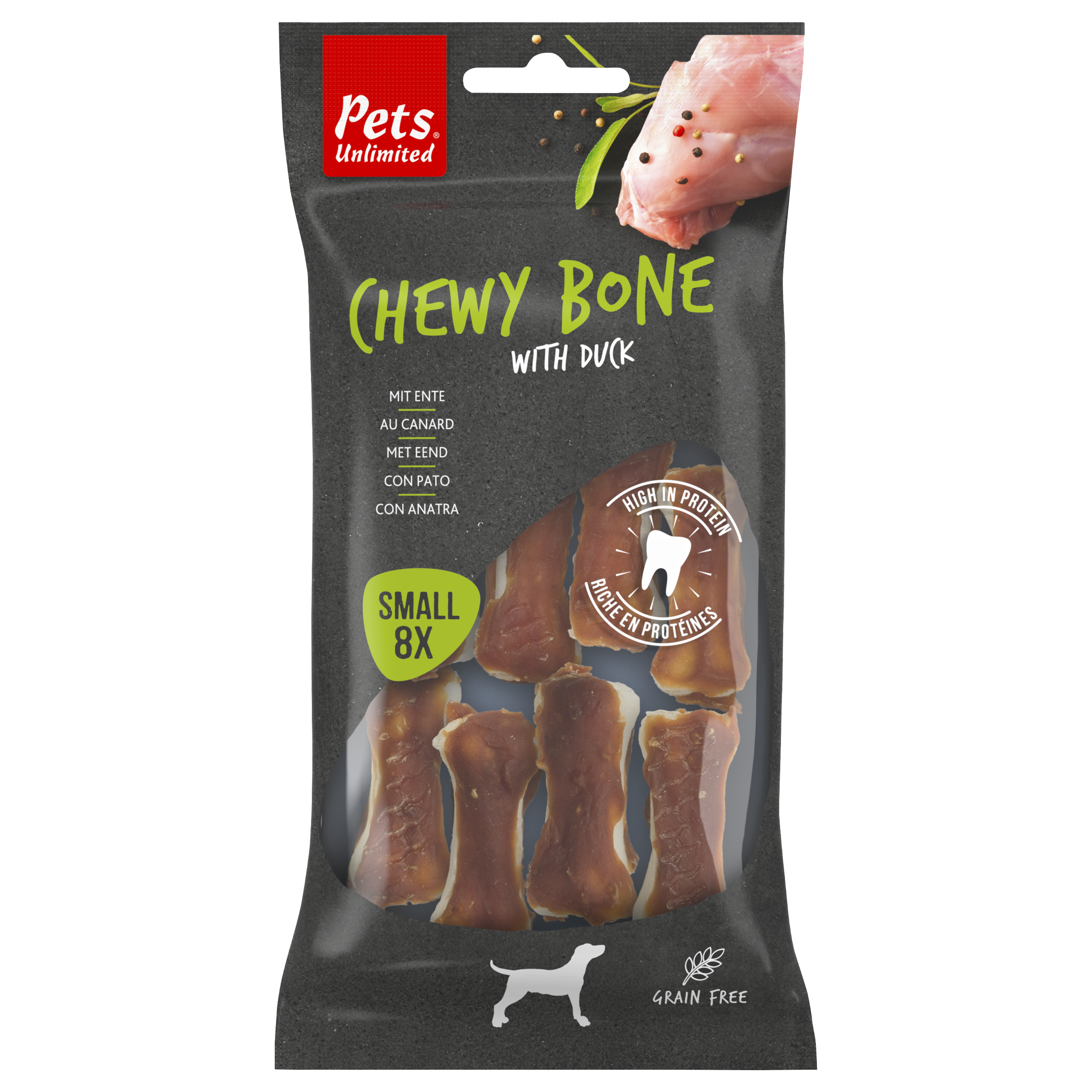 Chewy bones eend small, 8 stuks