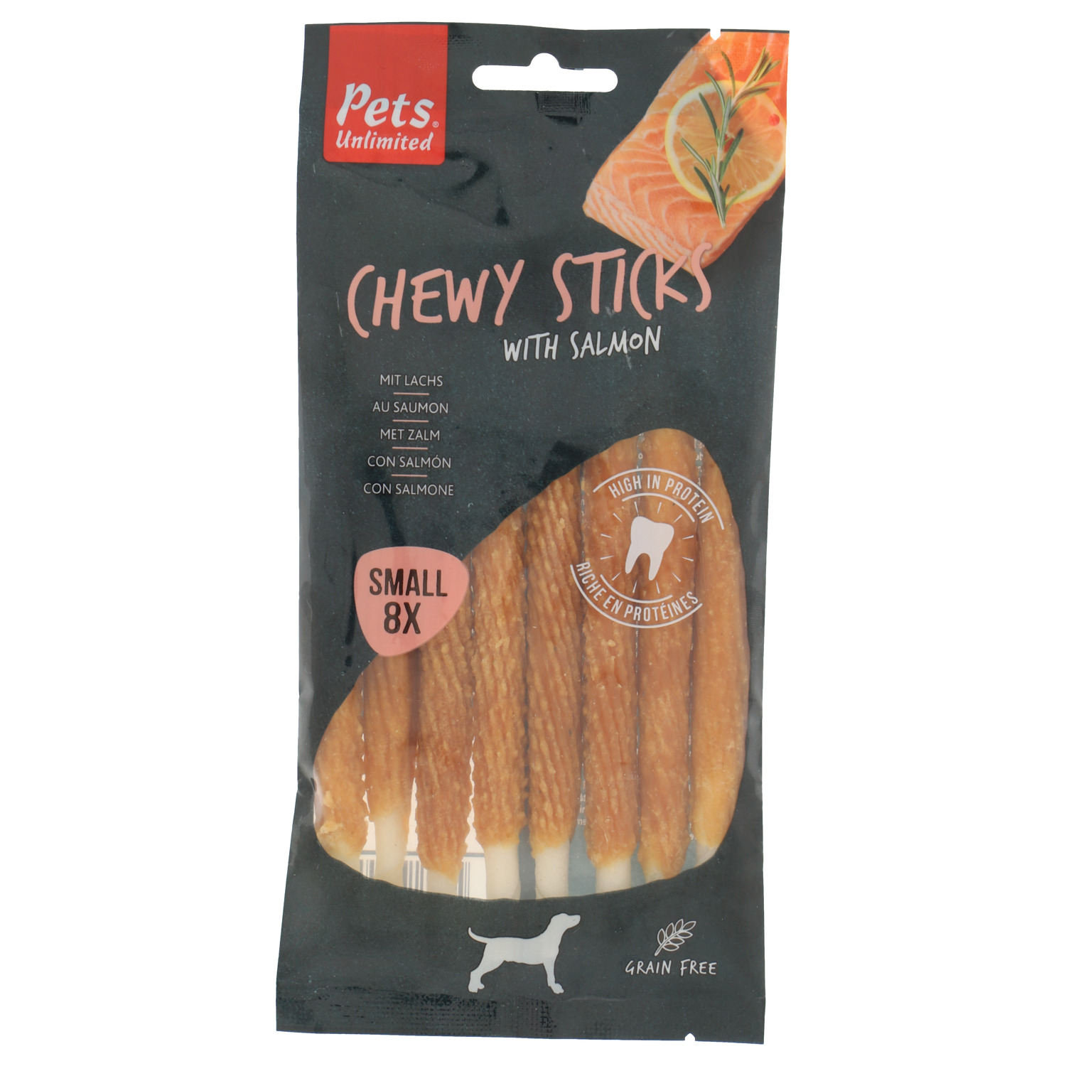Chewy Sticks Zalm Small 8st
