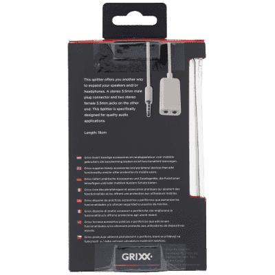 Grixx Splitter 3,5mm jack to 2x 3,5mm ja