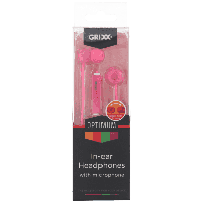 Grixx Headphone In-ear Mic Pink
