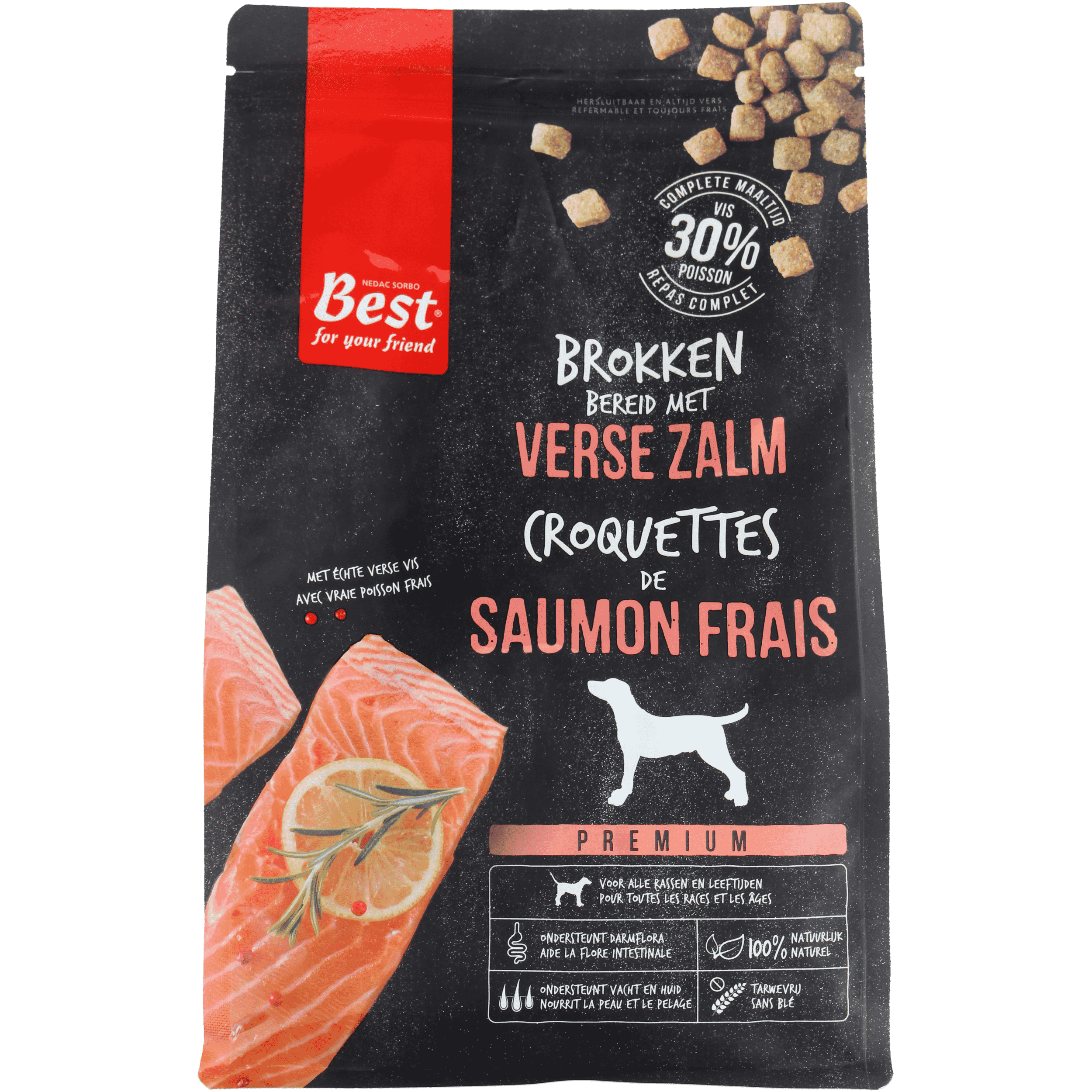 Best For Your Friend Hondenbrokken Zalm 1,5 kg