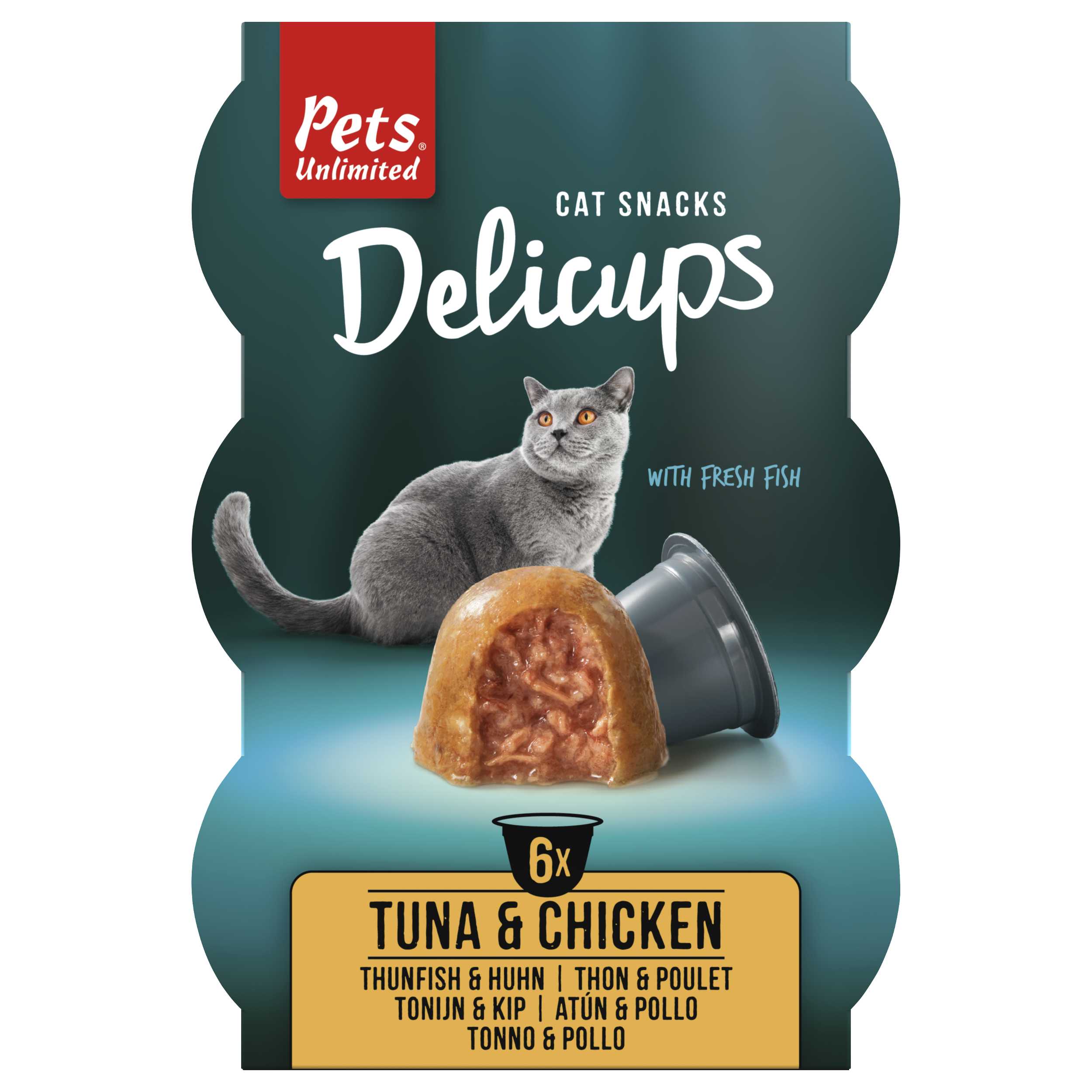 Delicups tuna & chicken, 6 pieces