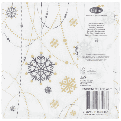 Duni servetten Snow Necklace White 33x33
