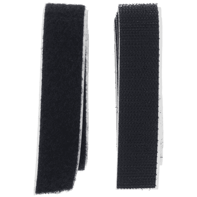 Zelfklevende klittenband zwart 1m x 20 mm