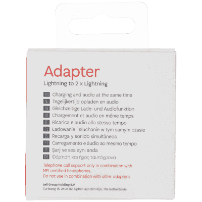 Adapter Lightn to 2x Light Grey Metal