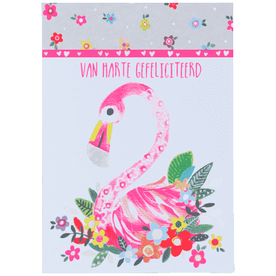 Wk 8 Gefeliciteerd Flamingo Confetti