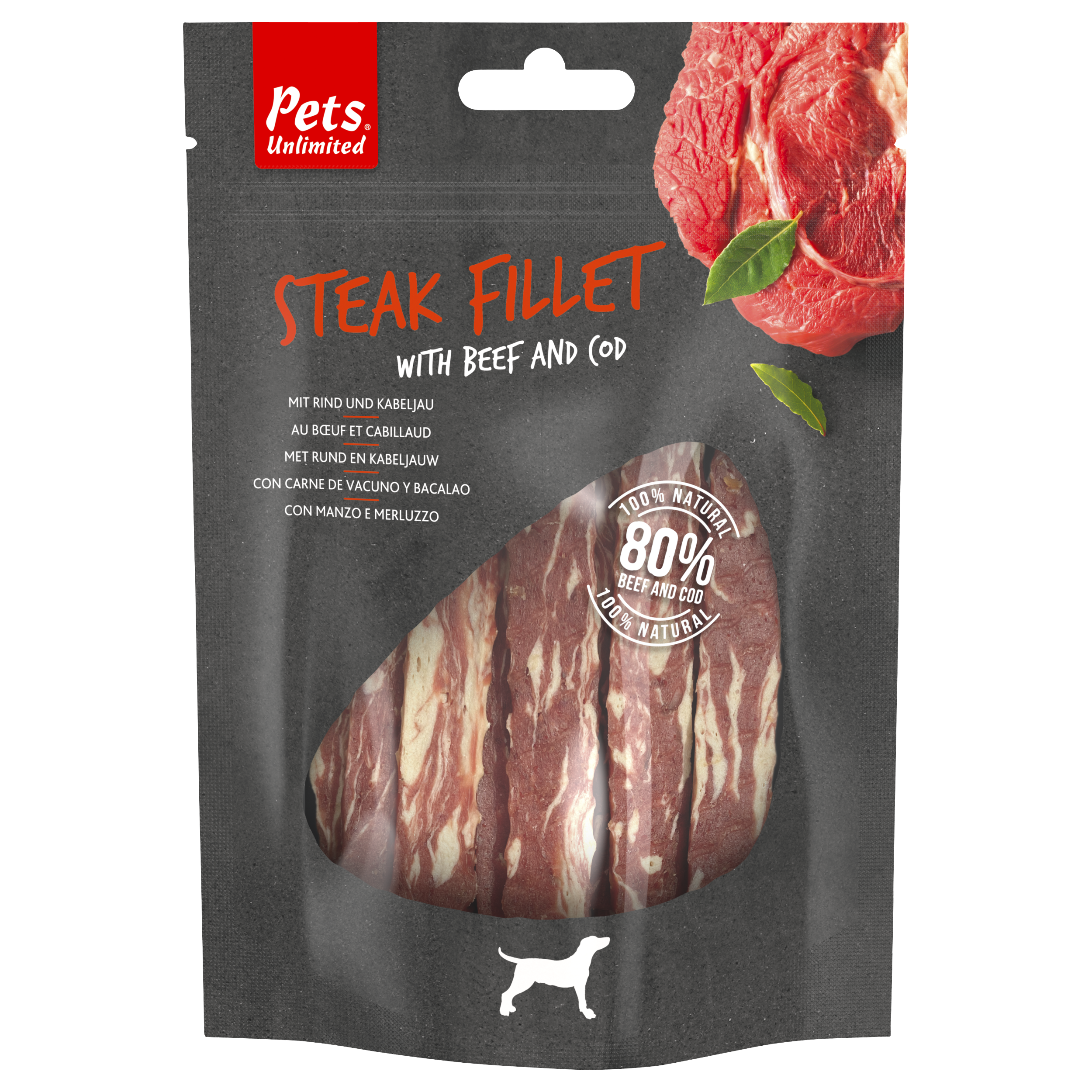 Steak Filet beef and codfish 100 grams