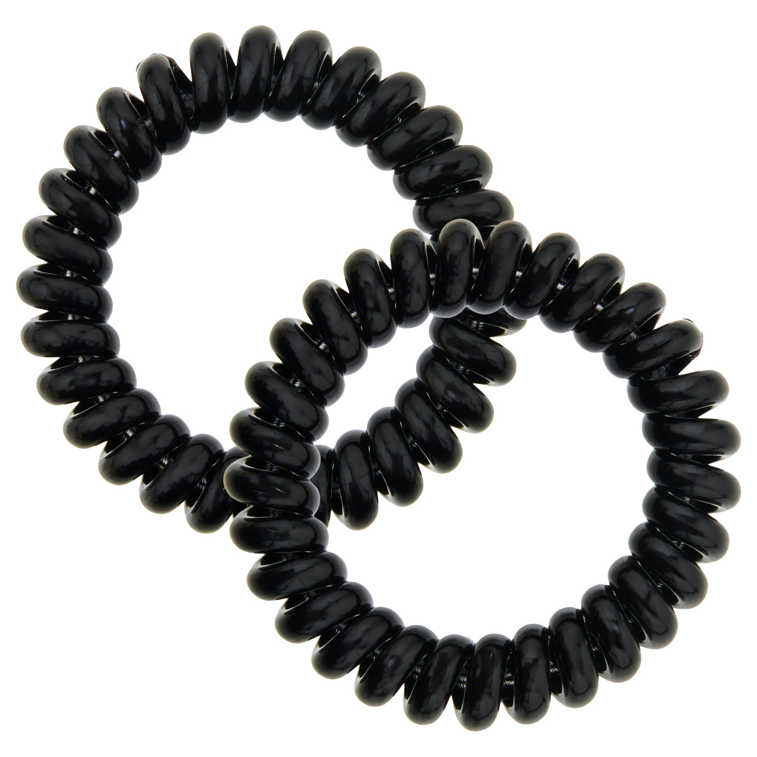 Spiral-Haargummis schwarz, 2 Stück