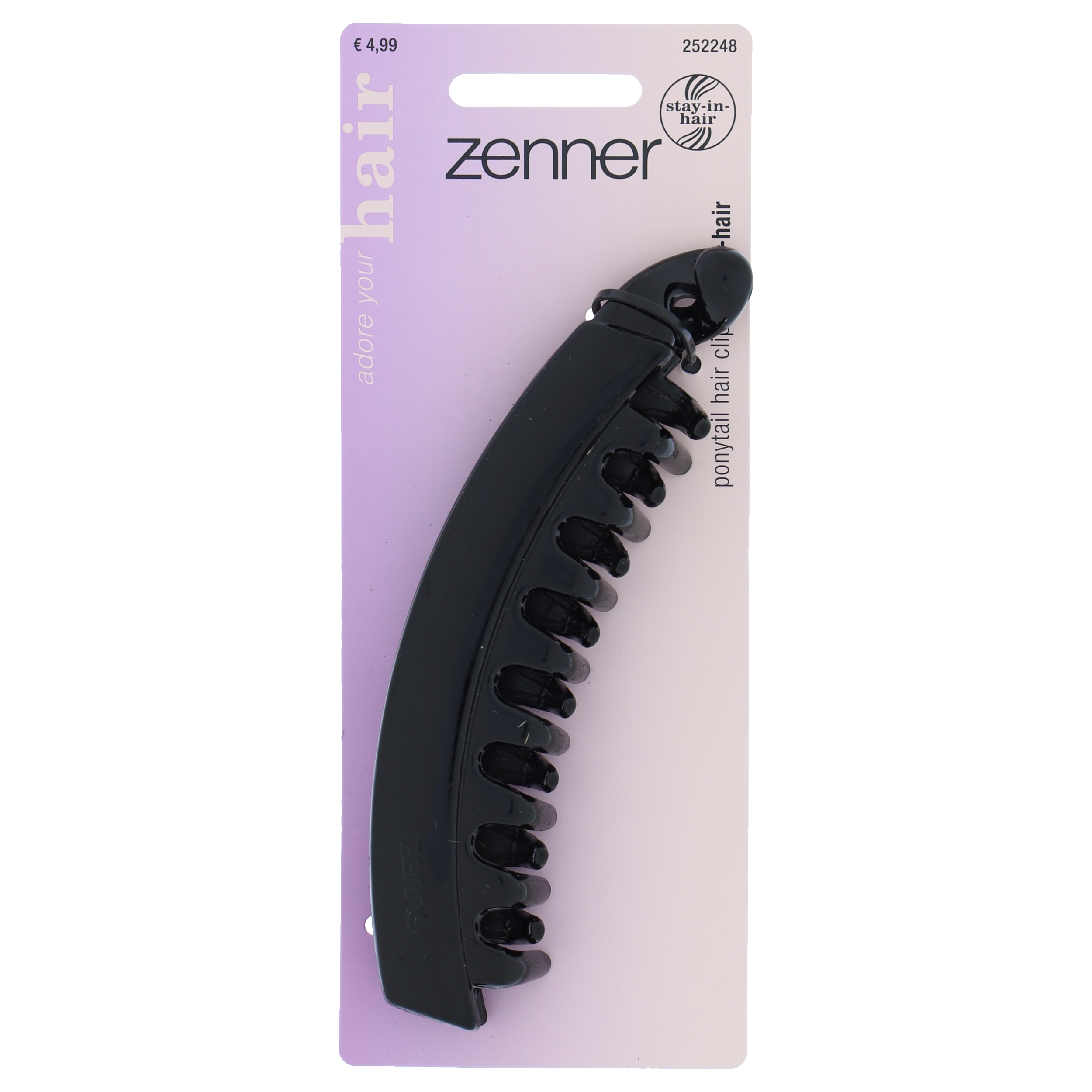 Paardenstaartklem stay-in-hair zwart