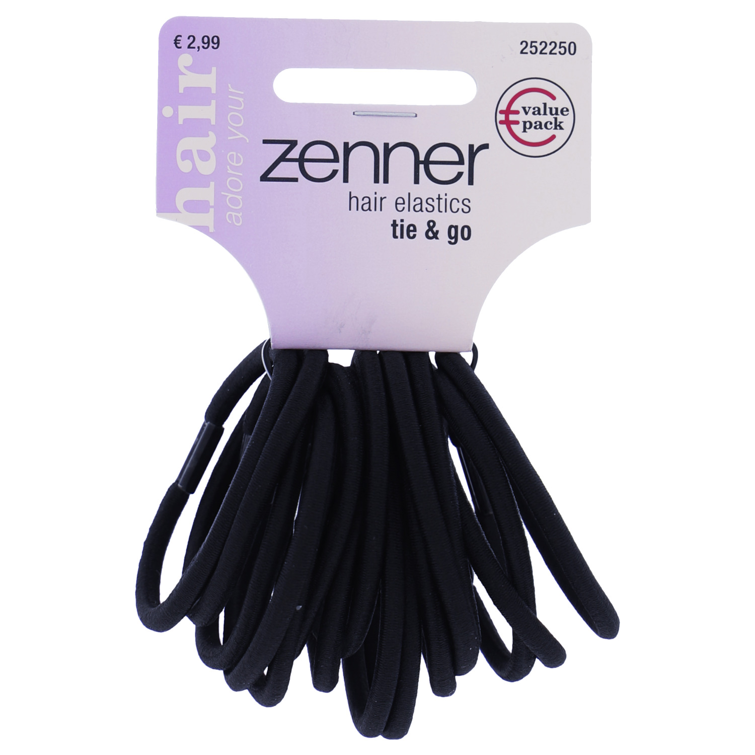 Hair elastic black, 16 pieces