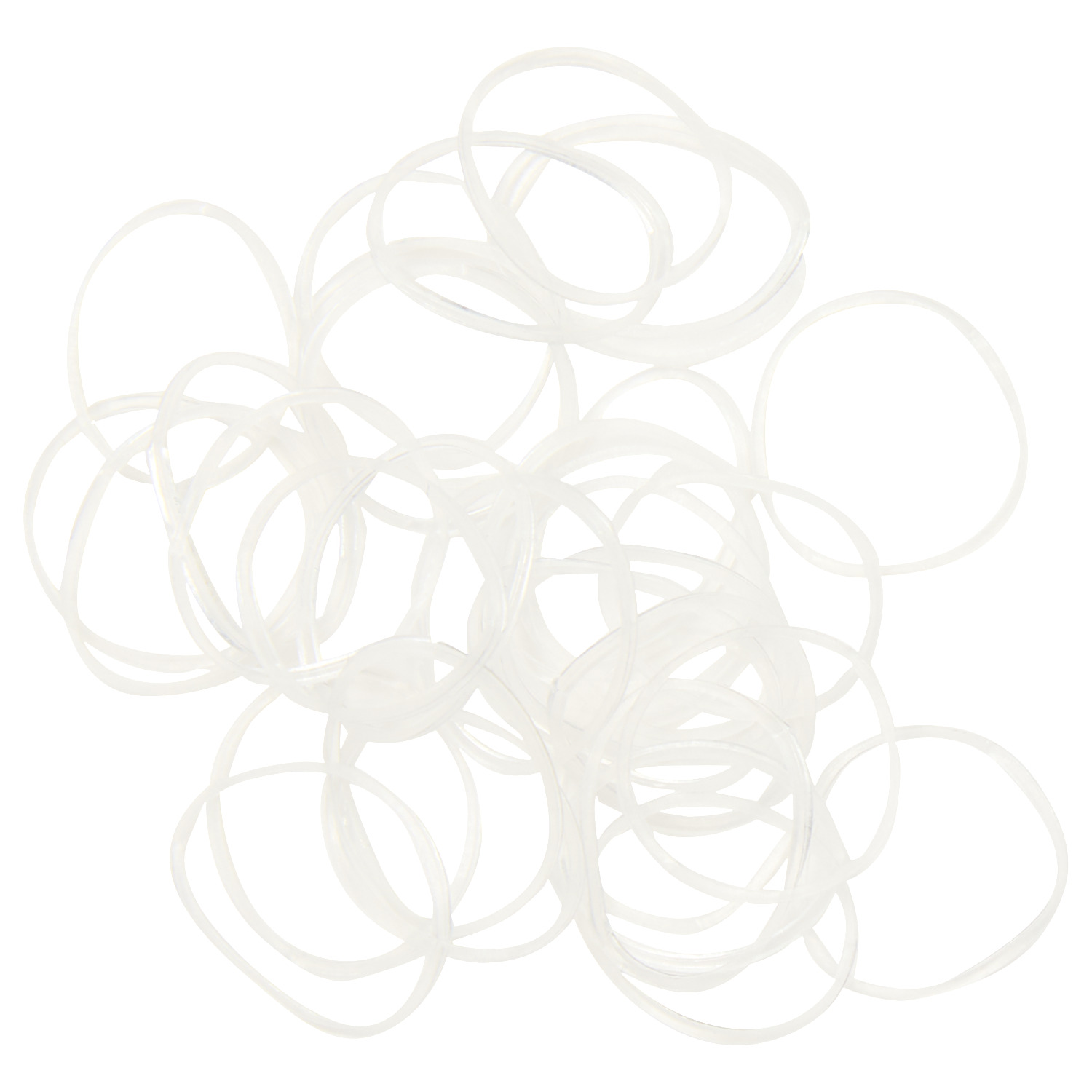 Haarelastiekjes rubber transparant, 36 stuks