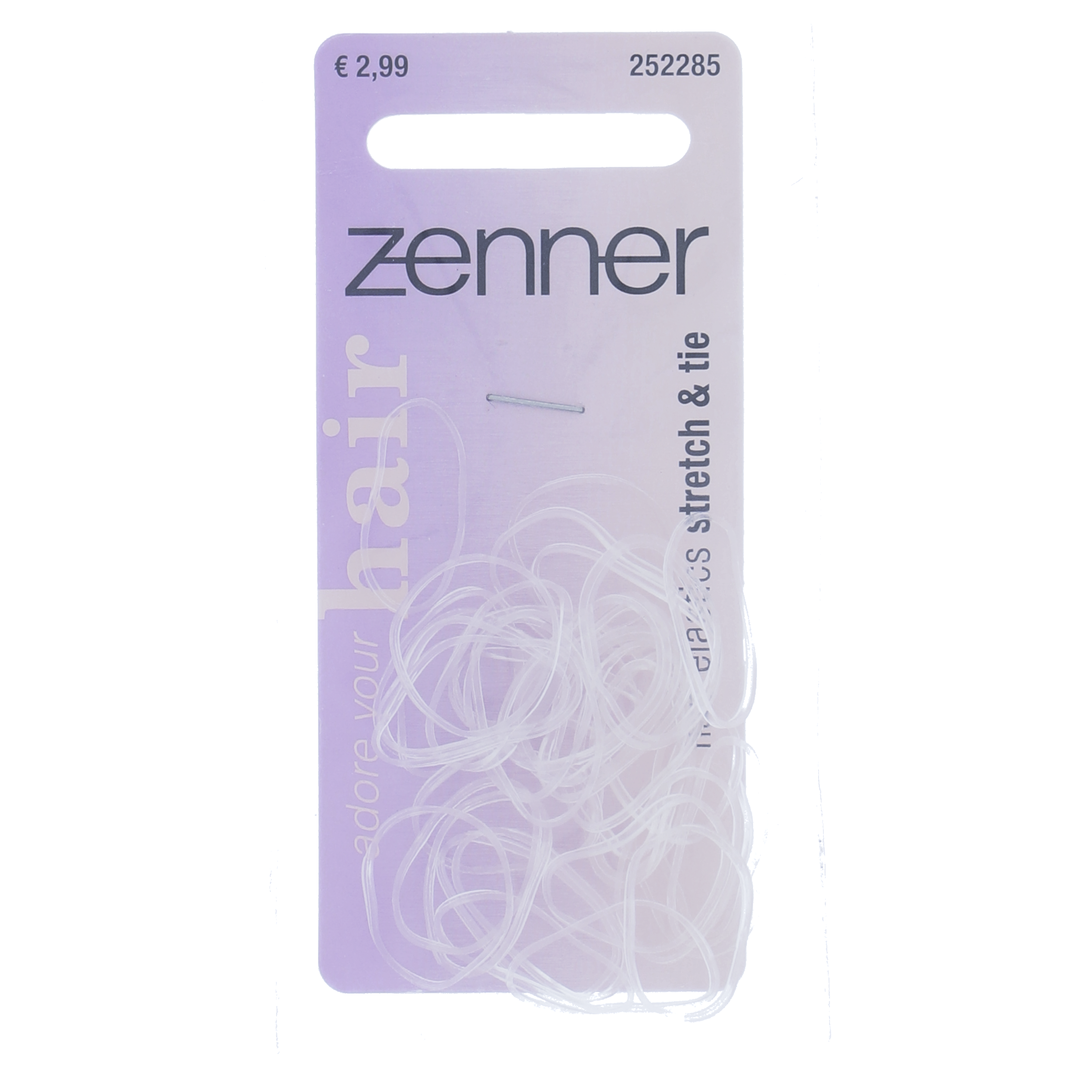 Haarelastiekjes rubber transparant, 36 stuks