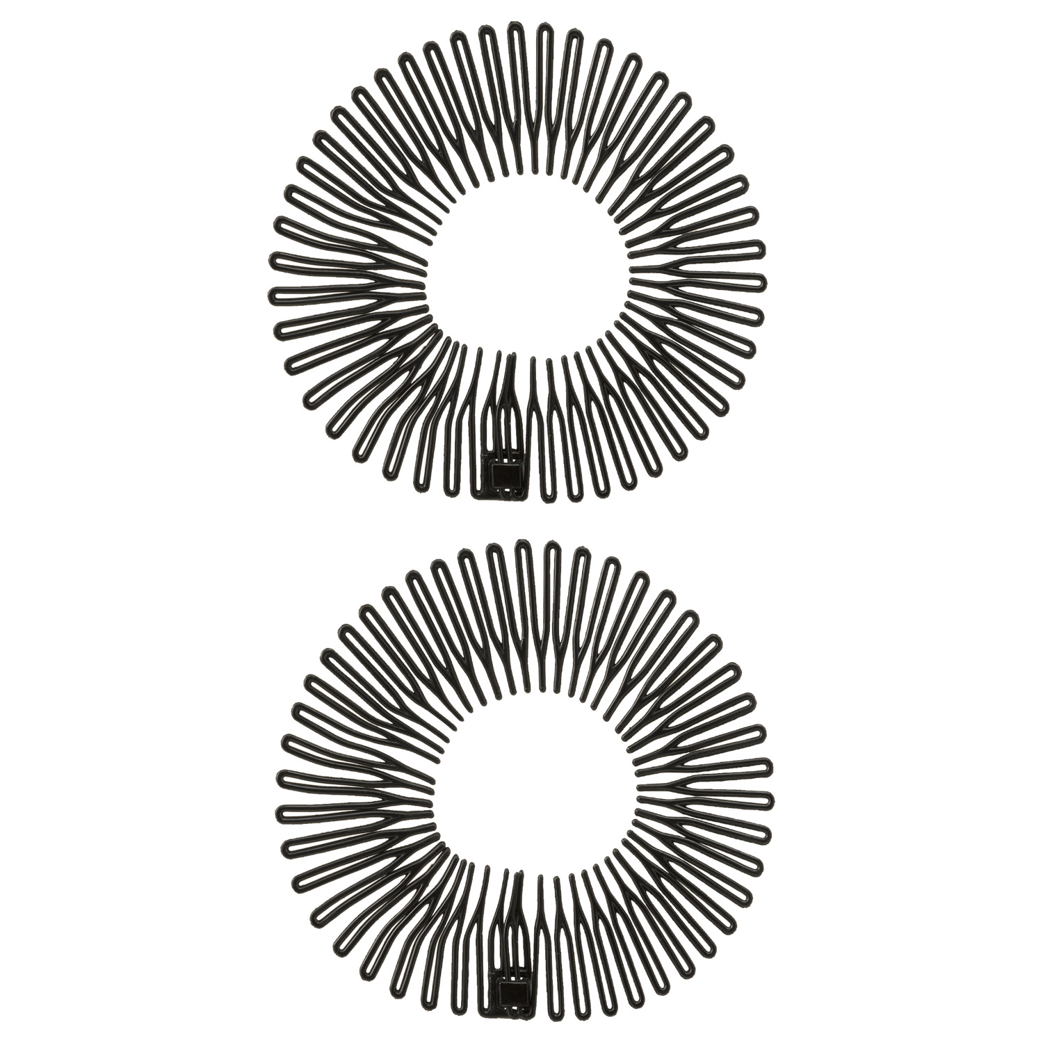 Diadeem zigzag zwart, 2 stuks