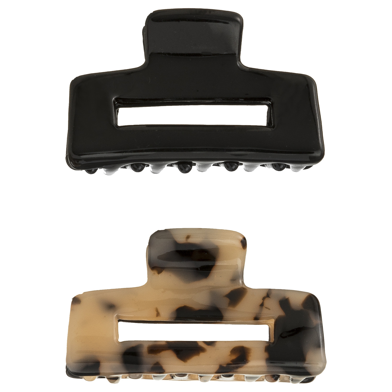 Hair clip deluxe marble/black, 2 pieces