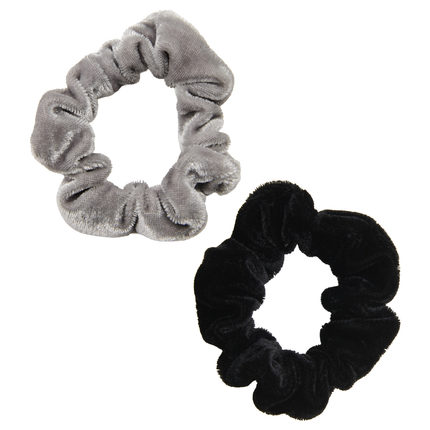 Scrunchie zwart/grijs, 2 stuks