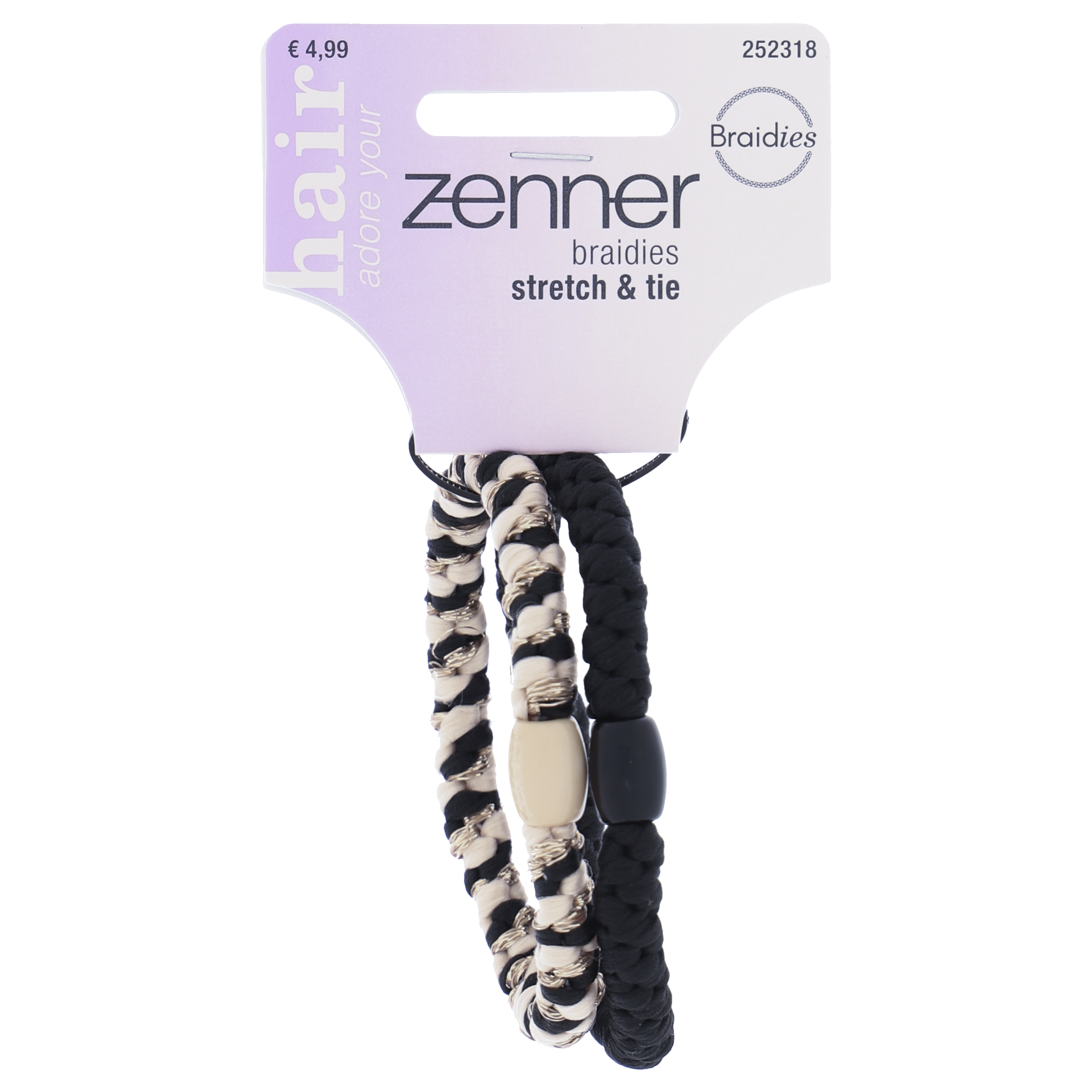 Braidies beige/schwarz, 2 Stück