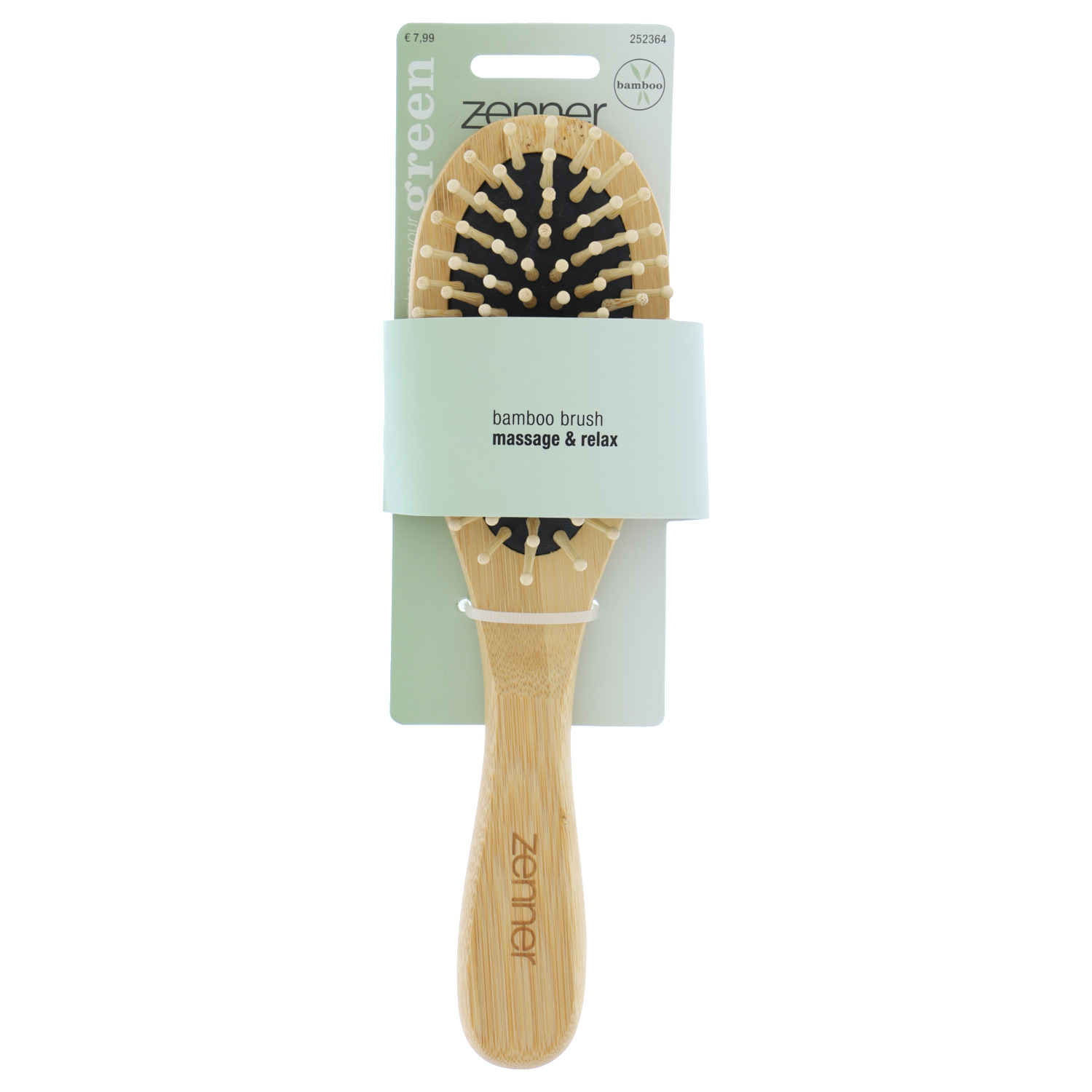 Bamboo Massage Oval Hairbrush