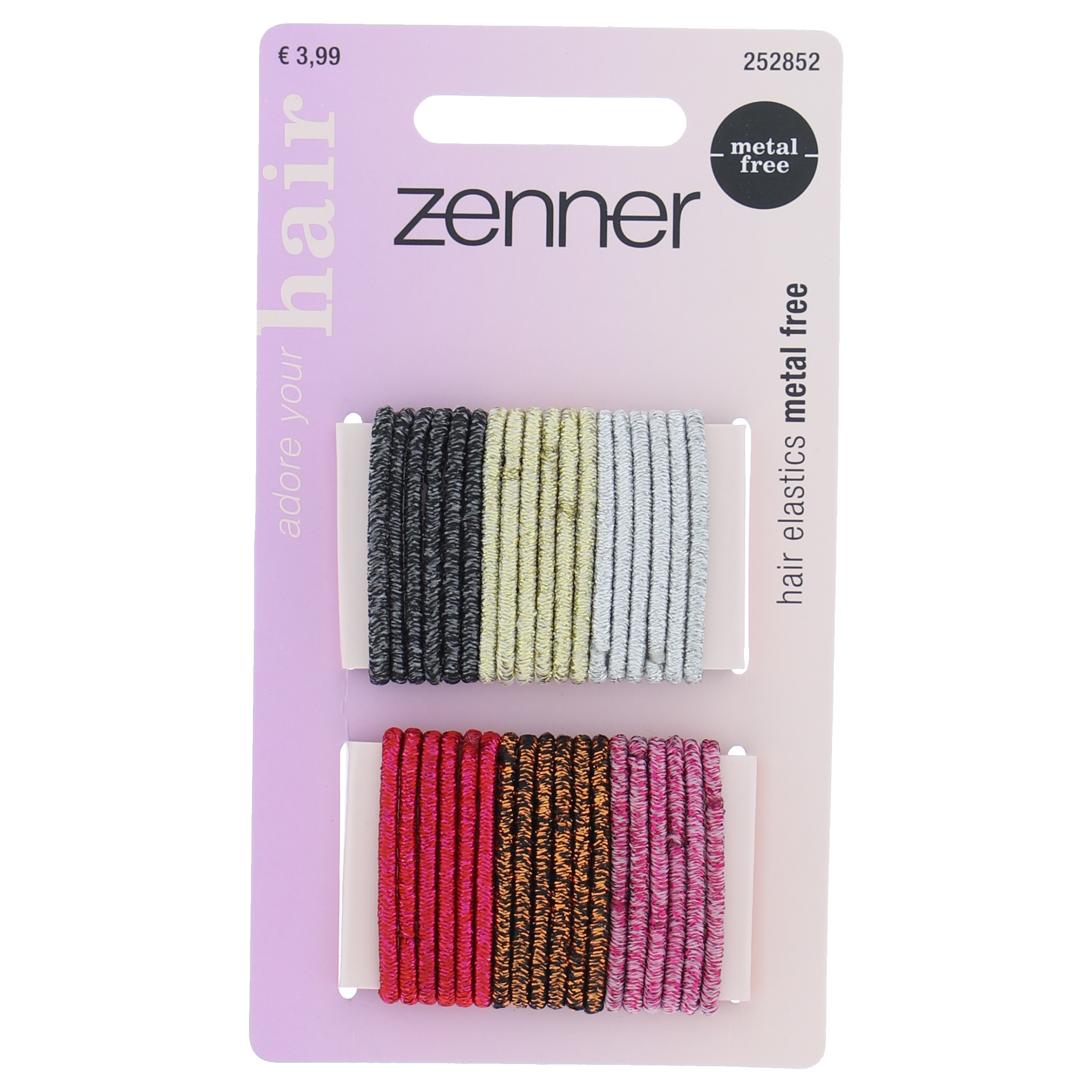 Haarelastiek metal-free glitter, 36 stuks