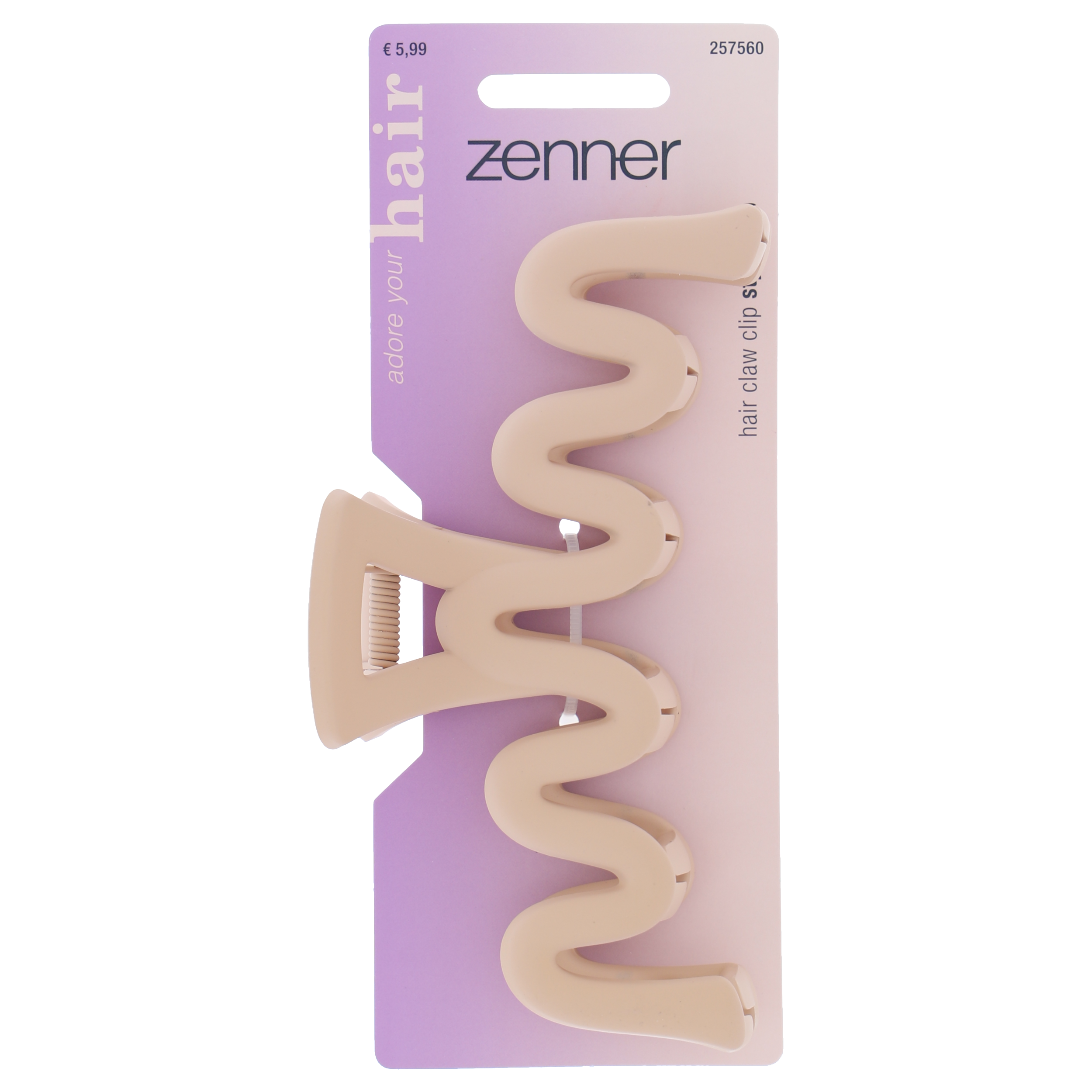 Haarklem golvend beige 13 cm