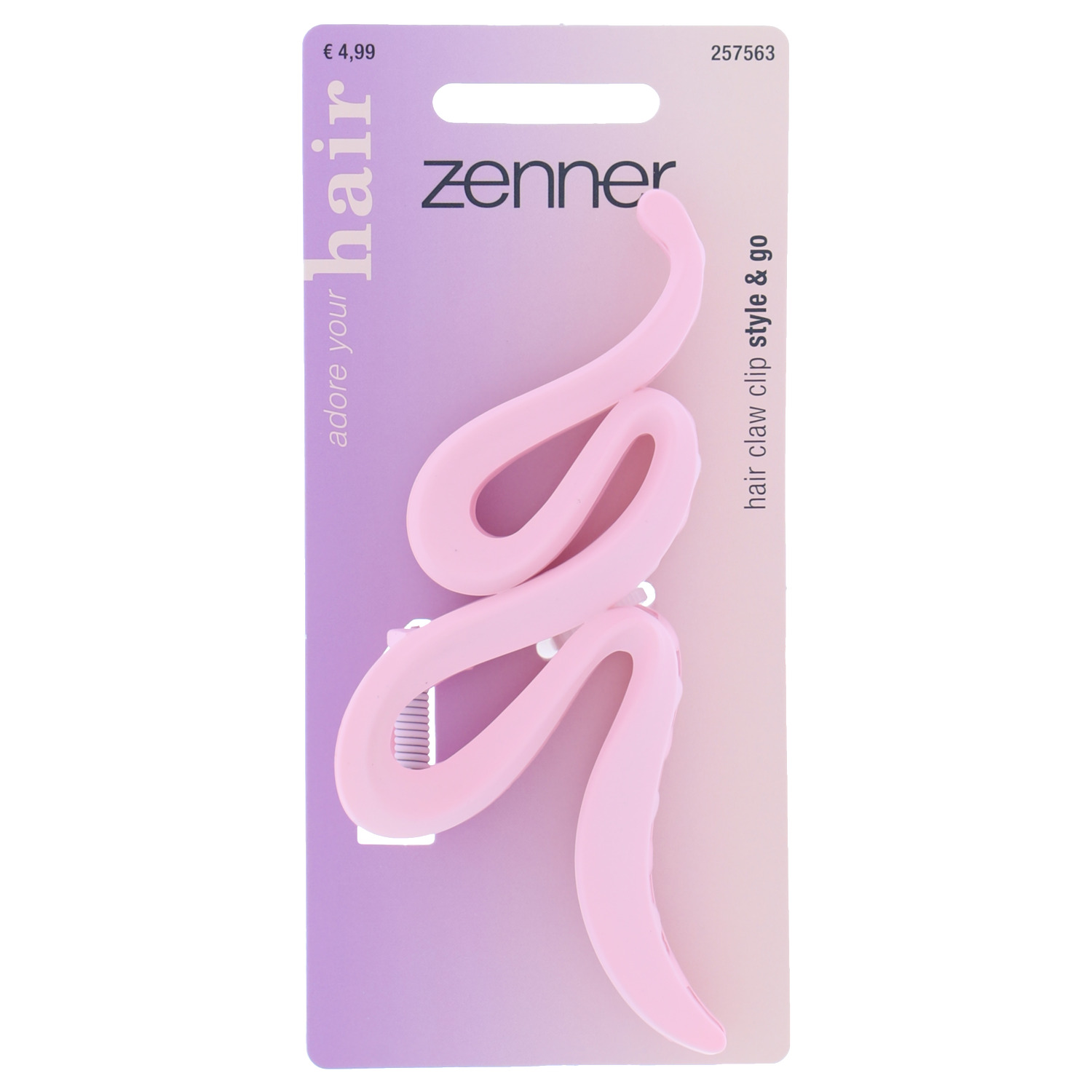 Hair clip, curly, pink