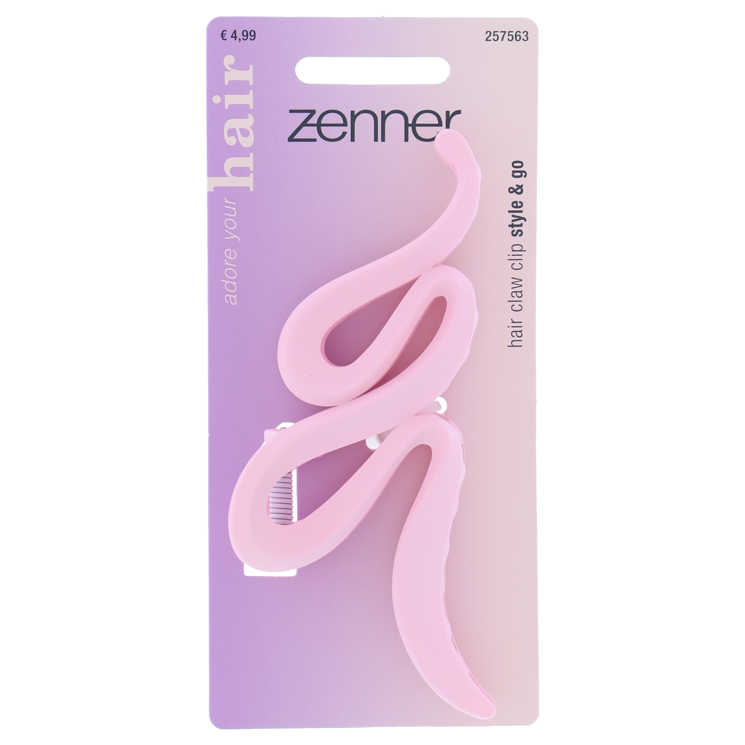 Haarklem krul roze