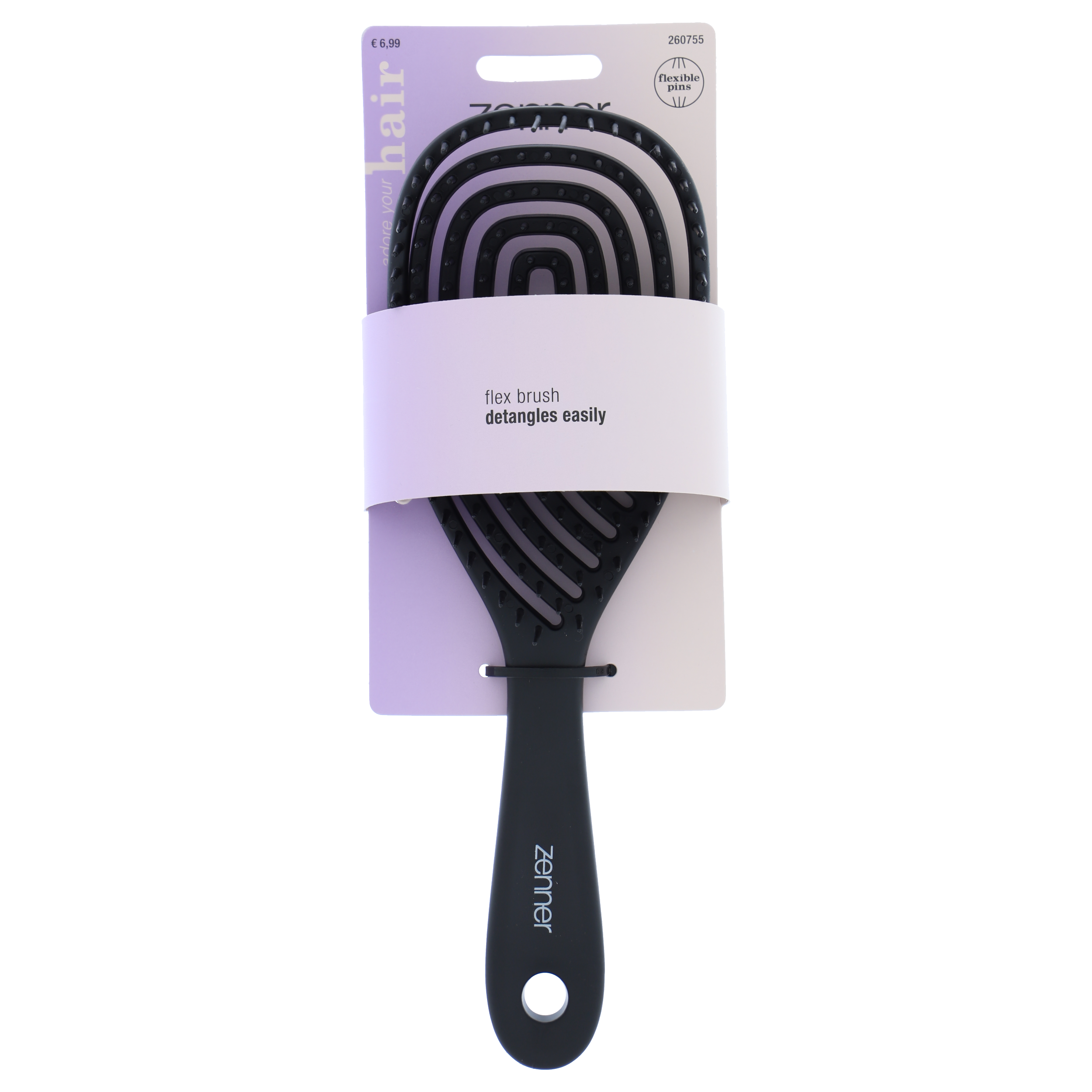 Haarborstel flex zwart