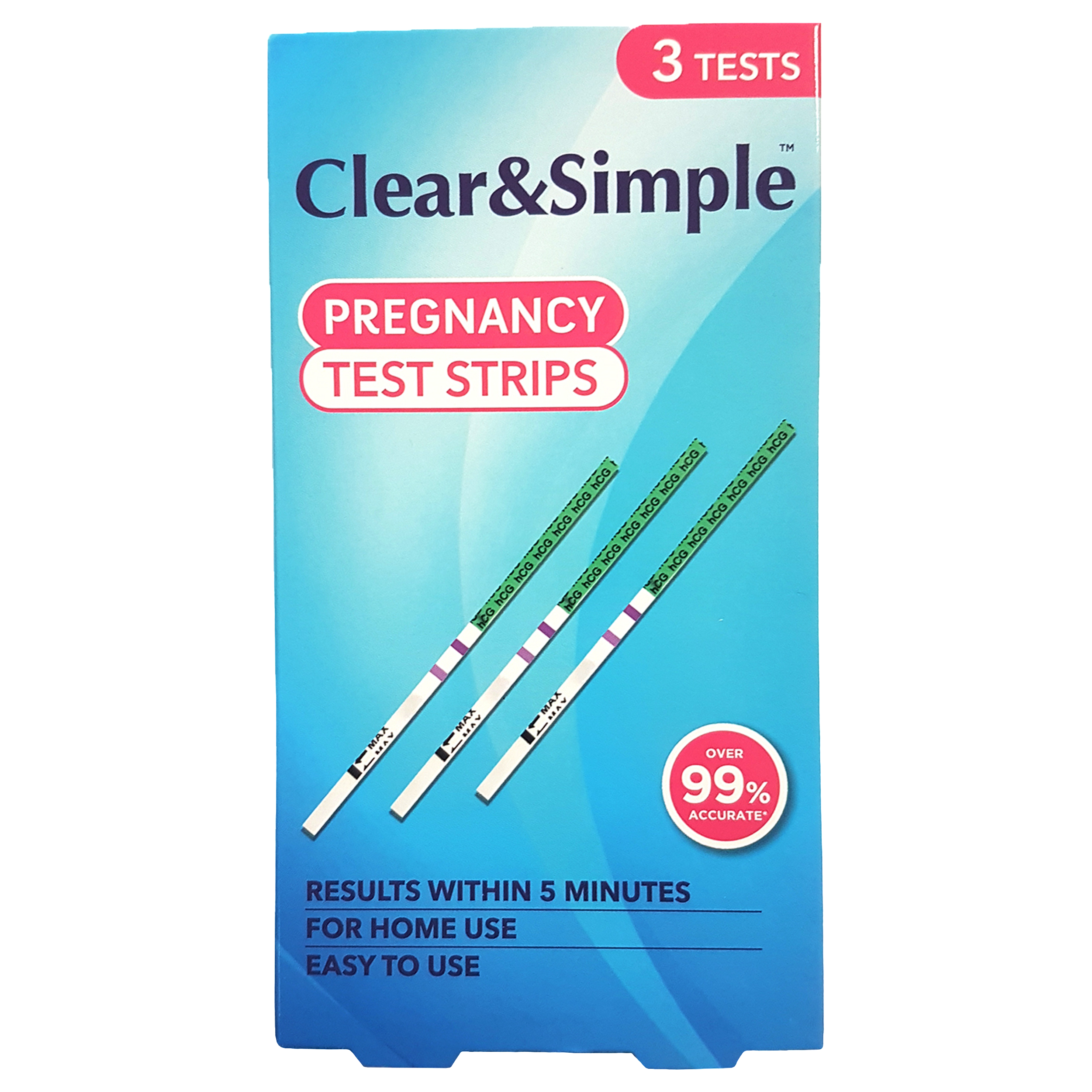 Clear & Simple Pregnancy Test Strip x3 - Portrait